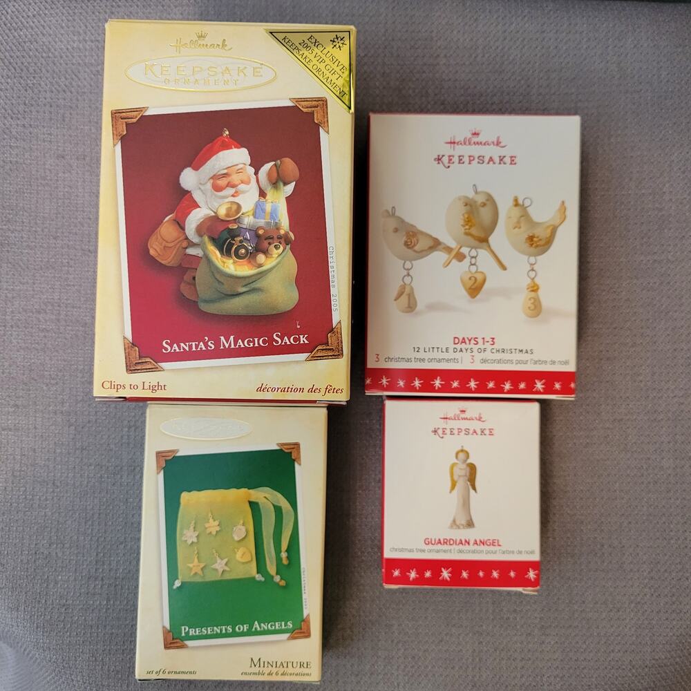 Vintage Hallmark Orns Santa's Sack Days 1-3 Guardian Angel Presents Of Angles